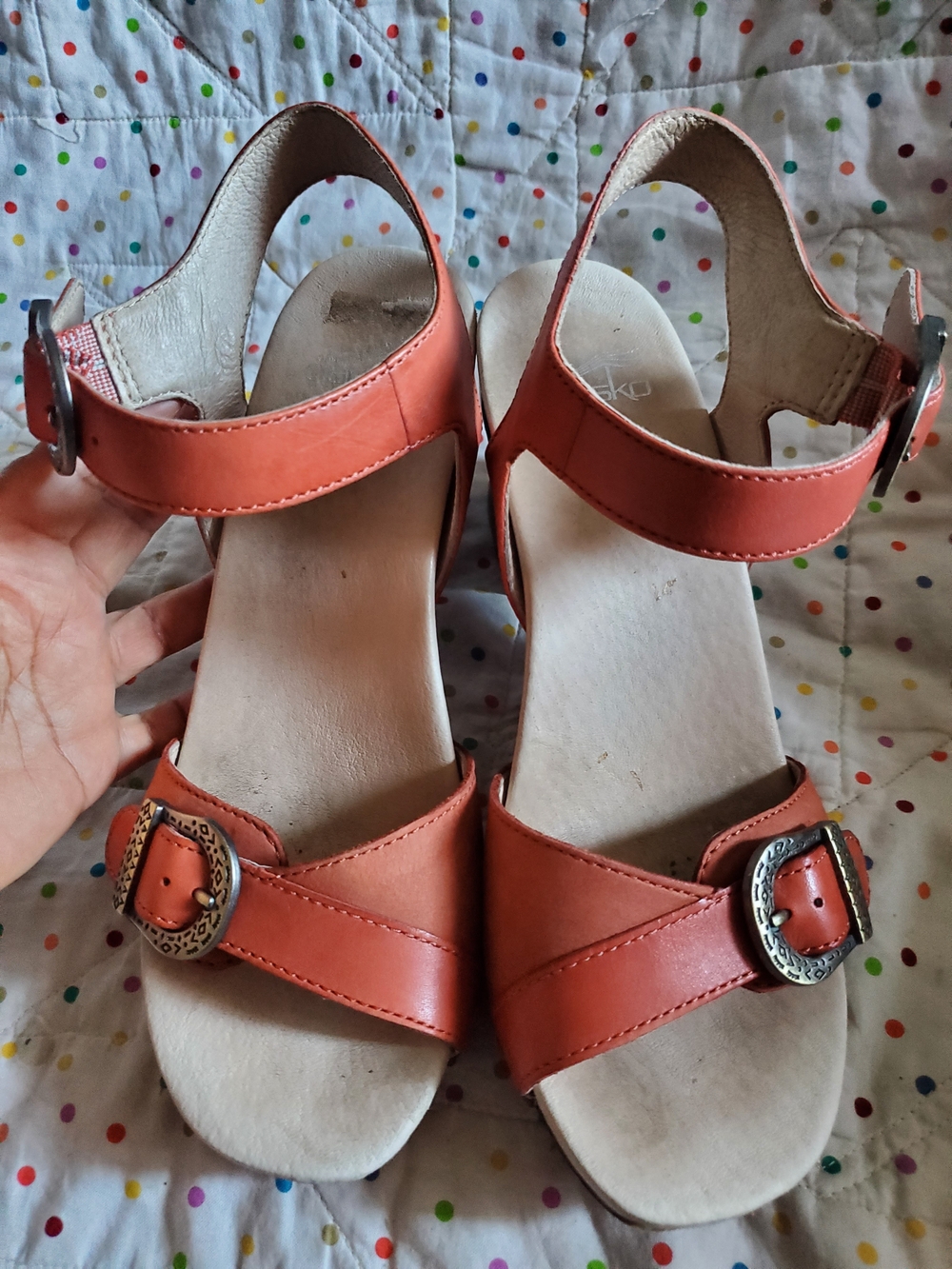 Dansko Women's Orange Buckle Ankle-Strap Sandals